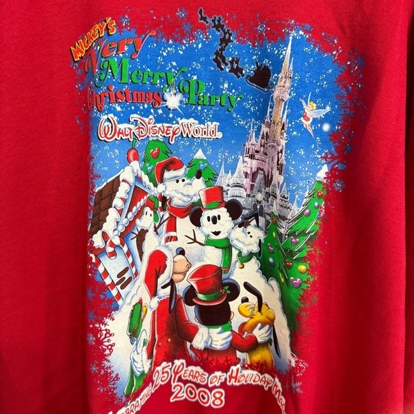 Disney Vintage  2008 2XL crewneck Christmas sweatshirt magic kingdom unisex - Picture 4 of 8